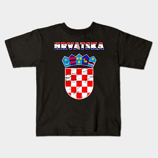 Croatia Hrvatska Coat of Arms Gift Kids T-Shirt by Super Fresh Art